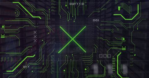 futuristic digital circuit on computer server background - Download Free Stock Images Pikwizard.com