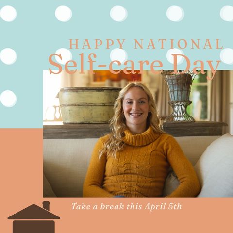 Smiling Woman Celebrating National Self-Care Day Indoors