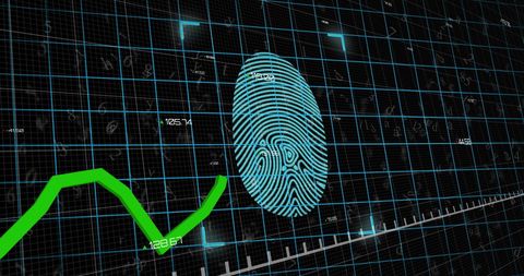 Digital Fingerprint with Rising Statistic Line and Data Interface - Download Free Stock Images Pikwizard.com