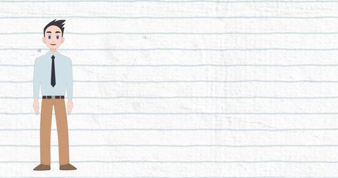 Male Character on Ruled Paper Background with Copy Space - Download Free Stock Images Pikwizard.com