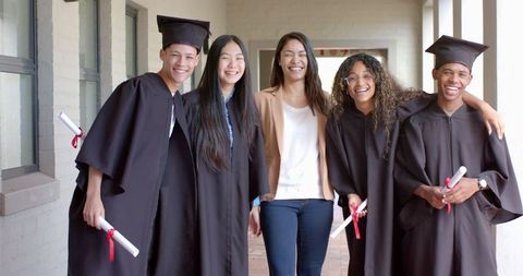 Joyful High School Graduates Celebrating Success Together - Download Free Stock Images Pikwizard.com