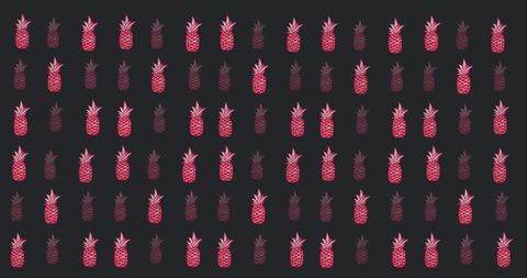 Pink Pineapple Pattern on Black Background