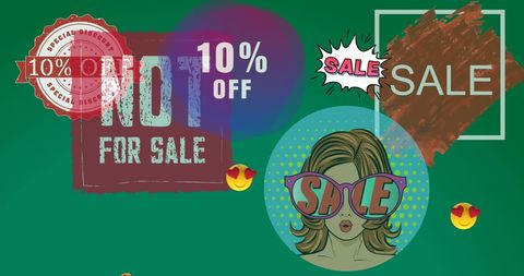 Colorful Sale and Discount Illustrations on Green Background - Download Free Stock Images Pikwizard.com
