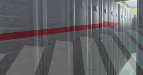 Digital Interface Concept with Servers and Growth Data Overlay