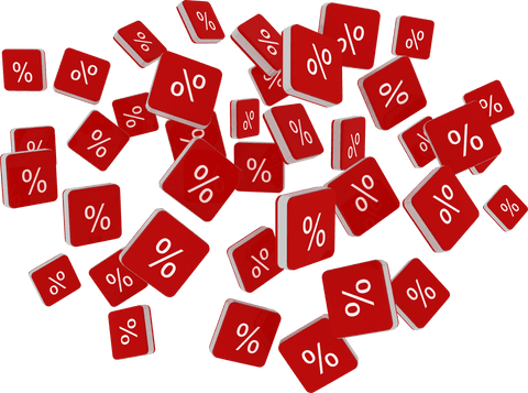 Floating Red Percent Symbol Badges on Transparent Background - Download Free Stock Videos Pikwizard.com