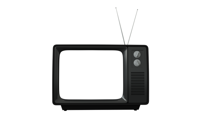 Transparent PNG Illustration of Old Black TV with Antennas - Download Free Stock Videos Pikwizard.com