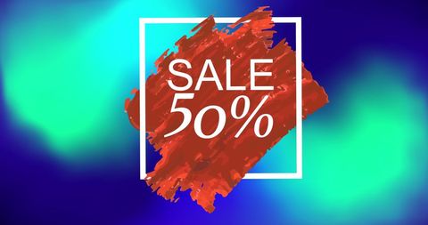 Vibrant retail trade 50 percent off sale design