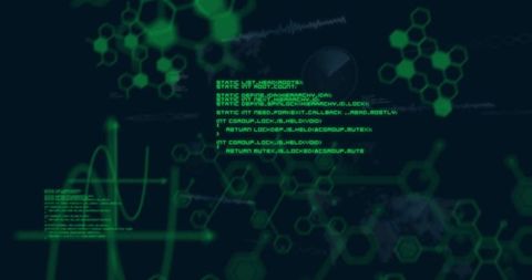 Advanced Cybersecurity Interface with Molecular and Graphical Overlays