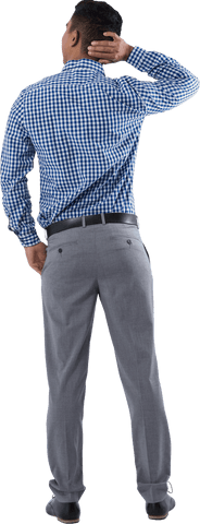 rear view of man scratching head in transparent background - Download Free Stock Videos Pikwizard.com