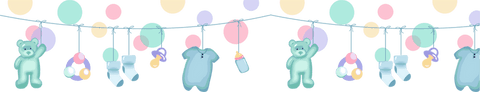 Transparent Baby Shower Garland with Pastel Teddy Bears - Download Free Stock Videos Pikwizard.com