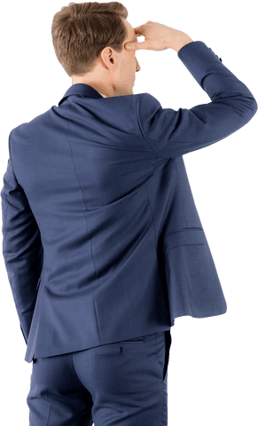 Transparent background businessman looking away in suit