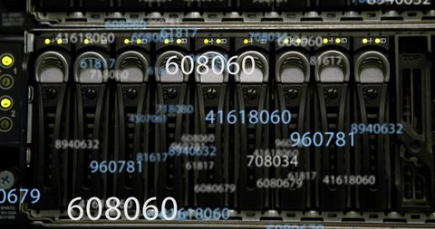 High-Tech Data Processing Servers with Digital Interface - Download Free Stock Images Pikwizard.com