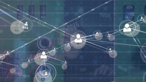 Digital Network Connections Illustrating Global Business Finance Interface