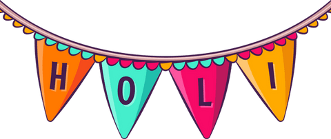 Vibrant Holi Pennant Bunting Garland on Transparent Background - Download Free Stock Videos Pikwizard.com