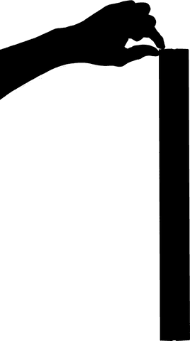 Hand silhouette representing grasp gesture on transparent background