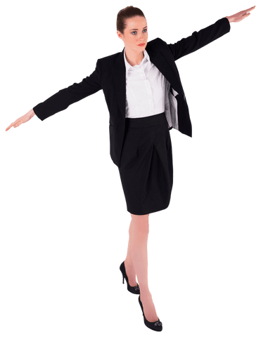 transparent businesswoman balancing with outstretched arms - Download Free Stock Videos Pikwizard.com