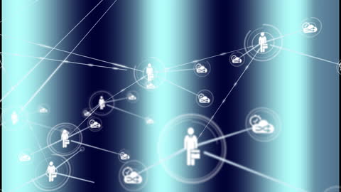 Digital Network Connected with Business Technology Icons