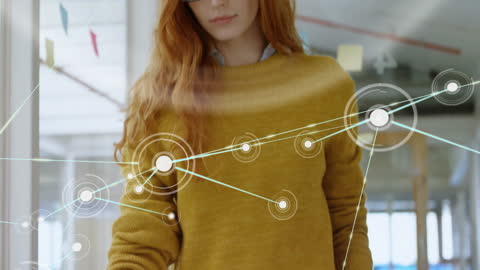 Innovative Networking Technology Interface with Young Woman