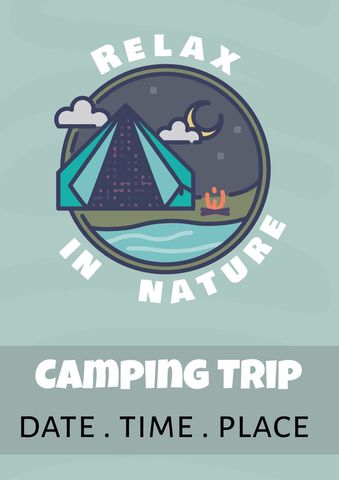 Camping Trip Invitation with Relaxed Urban Tent Design - Download Free Stock Templates Pikwizard.com