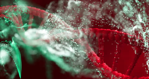 Abstract DNA Double Helix with Dynamic Particle Effects