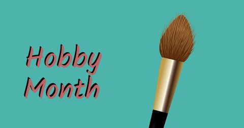 Celebrating Hobby Month with Makeup Brush on Green Background - Download Free Stock Images Pikwizard.com