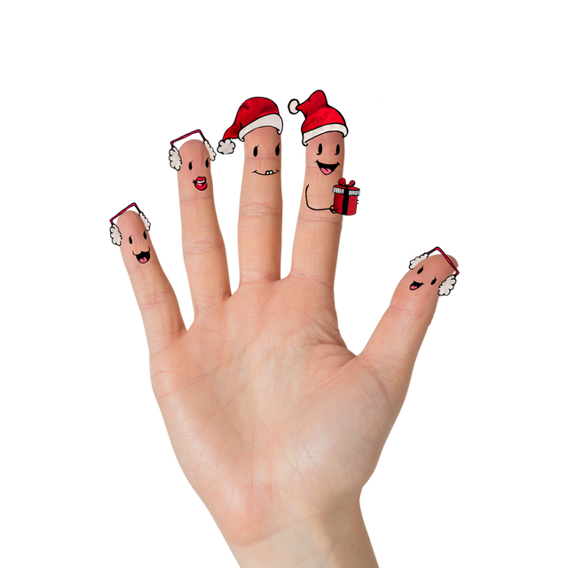 Hand with Christmas Puppet Fingers on Transparent Background - Download Free Stock Videos Pikwizard.com