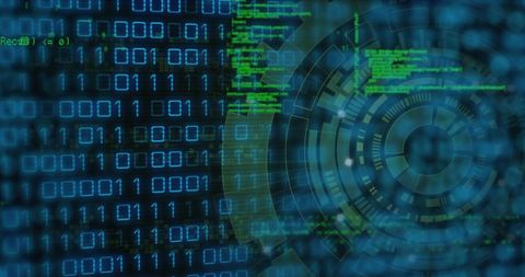 Abstract Digital Interface with Binary Code - Download Free Stock Images Pikwizard.com