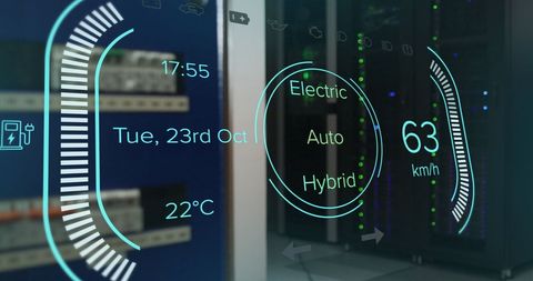Hybrid vehicle interface in modern server room setting