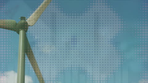 Animated Data Overlay on Wind turbine for Renewable Energy