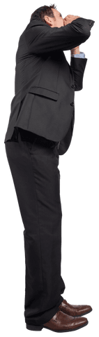 caucasian businessman shouting hand cup on transparent background - Download Free Stock Videos Pikwizard.com