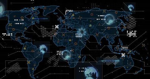 Futuristic Global Interface with Data Visualization - Download Free Stock Images Pikwizard.com