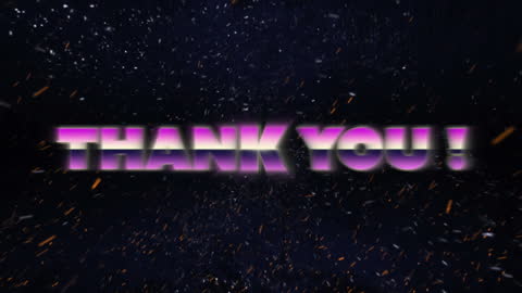 Vibrant Thank You Animation with Sparkling Particles