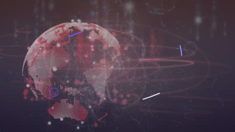 Digital Hemisphere with Data Streams and Connection Nodes