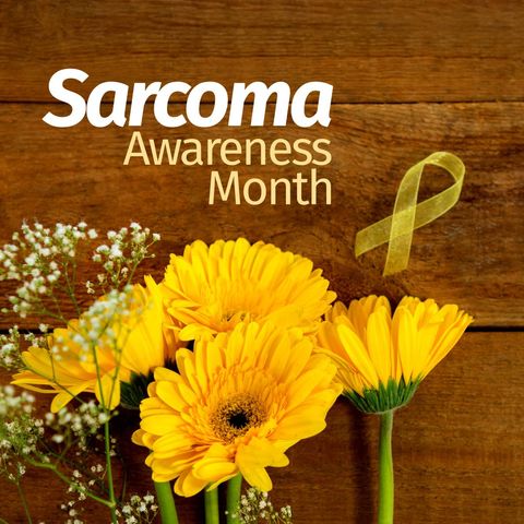 sarcoma awareness month design with yellow flowers and ribbon - Download Free Stock Templates Pikwizard.com