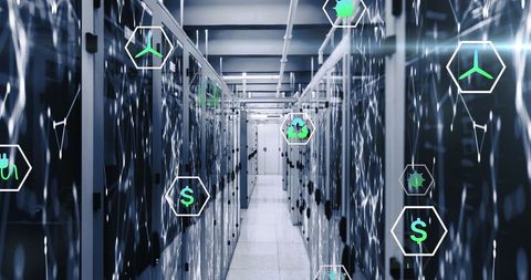 digital connectivity over data servers in modern server room - Download Free Stock Images Pikwizard.com