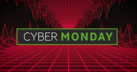Cyber Monday Promotional Banner with Futuristic Grid Design - Download Free Stock Images Pikwizard.com