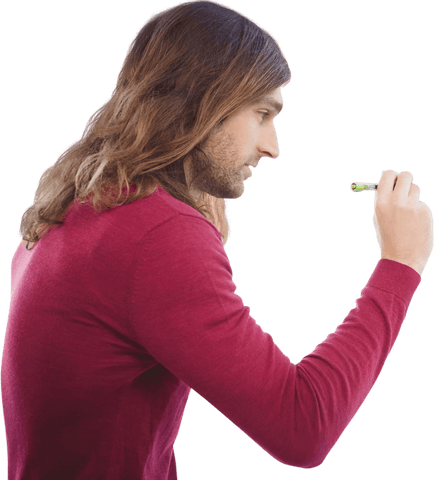 side view of man writing on glass with transparent note - Download Free Stock Videos Pikwizard.com