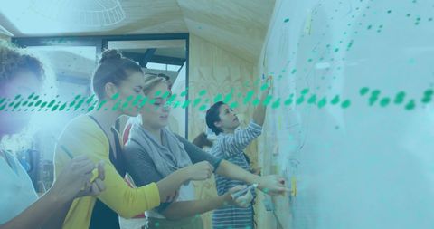 Innovative Team Collaborating with Digital Crowns in Modern Office