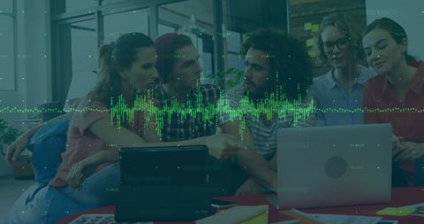 Diverse Team Analyzing Data Analytics for Business Strategy