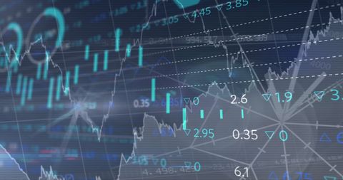 Digital Stock Market Data Trends on Blue Interface - Download Free Stock Images Pikwizard.com