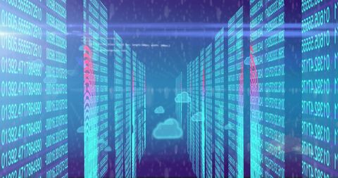 Digital Data Cloud Network and Virtual Server Room Connection - Download Free Stock Images Pikwizard.com