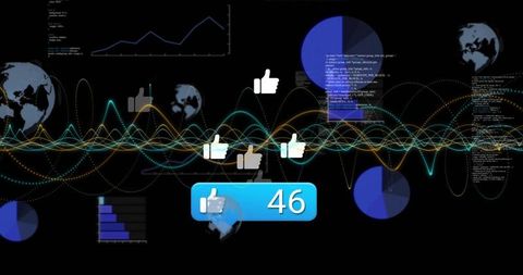 Like Counter with Data Visualizations and Digital Interface Elements