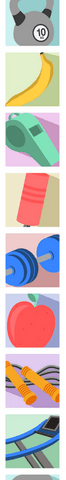 colorful fitness nutrition icons on transparent rectangles - Download Free Stock Videos Pikwizard.com