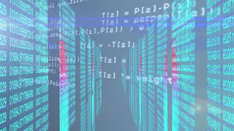Digital Data Processing with Light Trails Animation