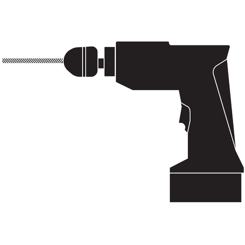 Black drill silhouette on transparent background vector illustration