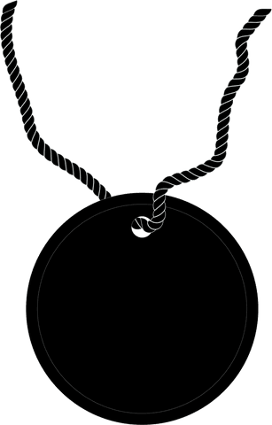 Black Circular Pendant Design on Transparent Background