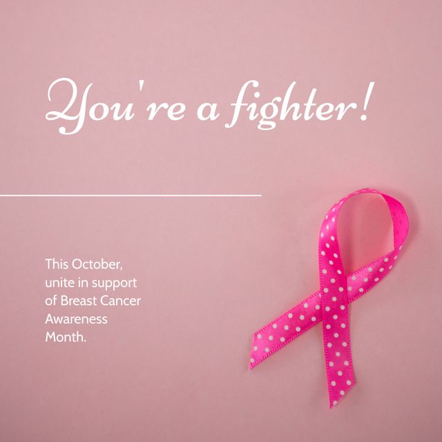 Inspirational Breast Cancer Awareness Quote and Pink Ribbon - Download Free Stock Templates Pikwizard.com