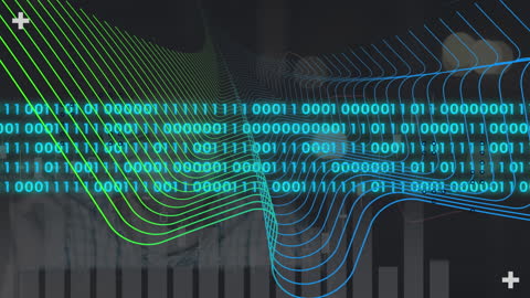 Abstract Digital Wave with Binary Code and Businessman Background