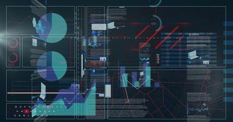 Futuristic Data Visualization Dashboard with Interactive Graphics - Download Free Stock Images Pikwizard.com