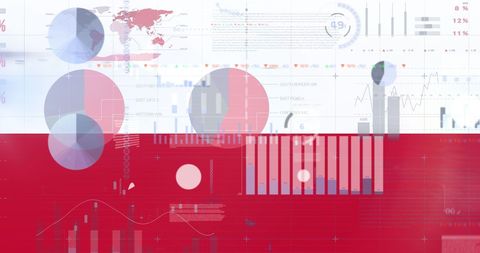Poland Flag and Data Overlay with International Politics Theme - Download Free Stock Images Pikwizard.com